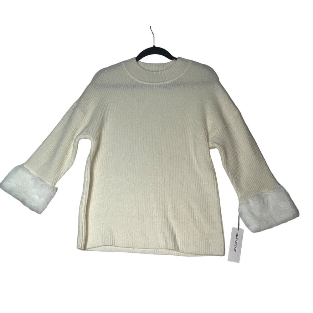 Liz Claiborne cream color Womens Sweater size Large Petit